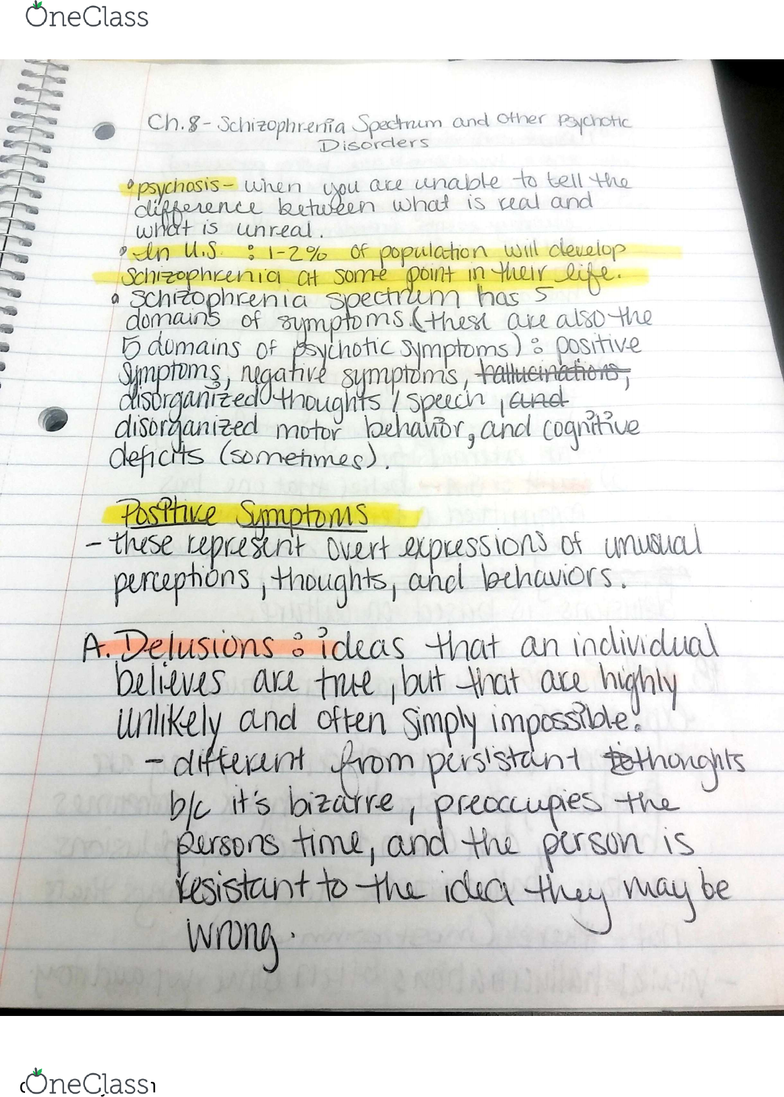 clp 4143 chapter 8 schizophrenia spectrum and other schizophrenia spectrum