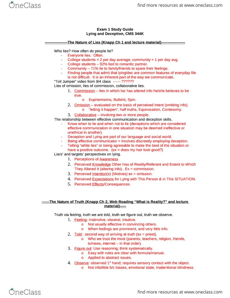 CMS 344K Study Guide Fall 2010 Midterm Suggestibility