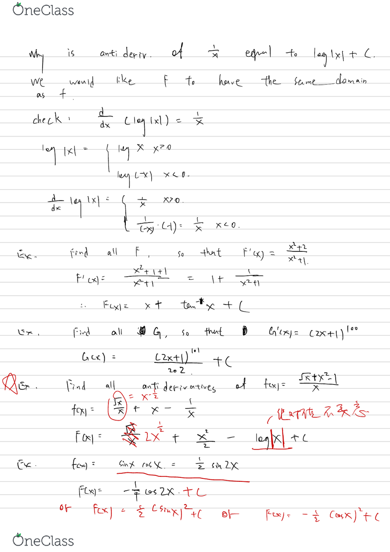 Mat137y5 Lecture 2 Integrable2 Oneclass