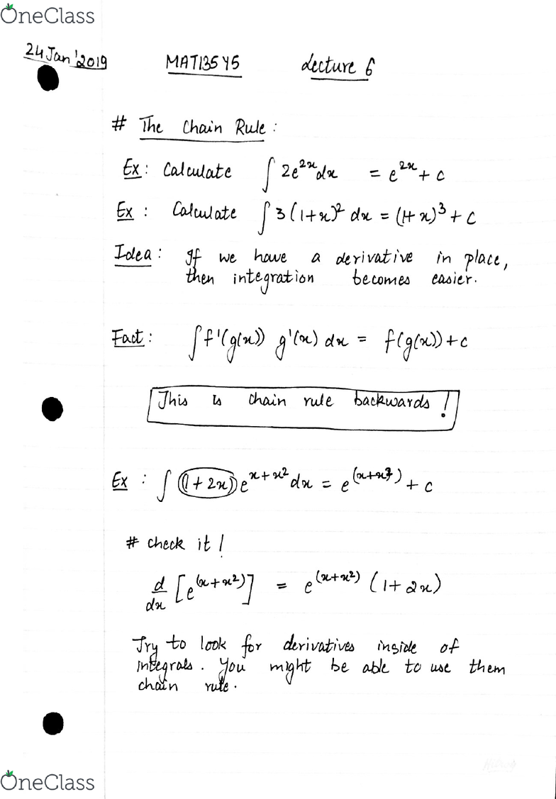 Chain Rule Formula Sheet