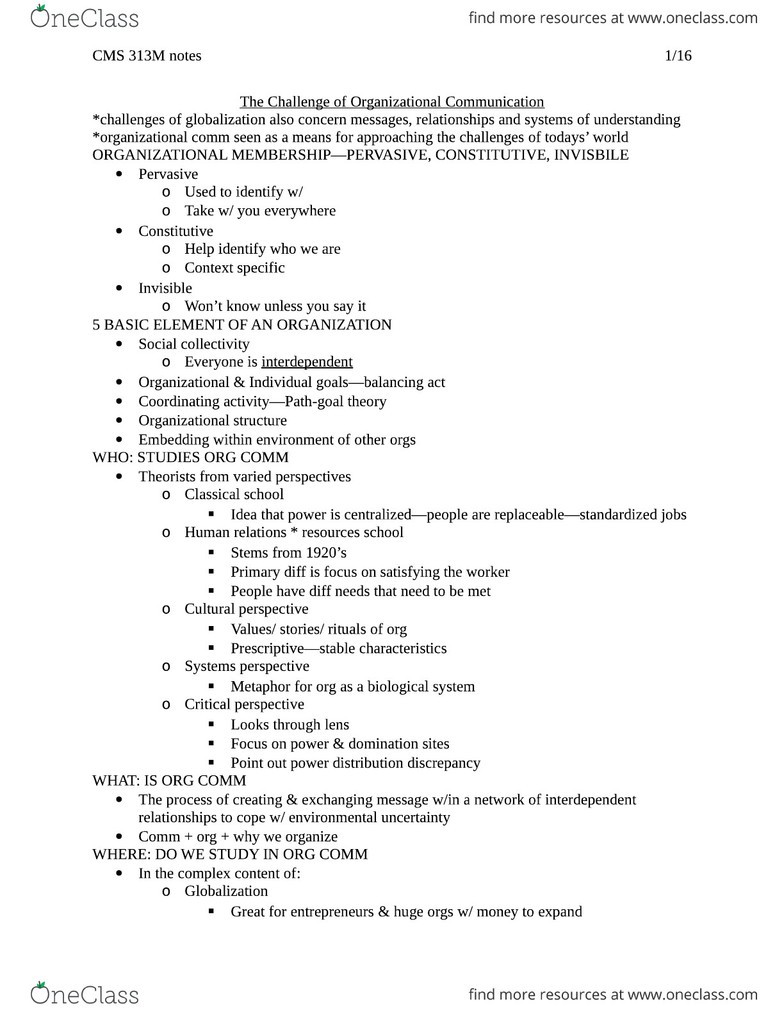 CMS 313M Study Guide Spring 2013 Quiz Metamodeling