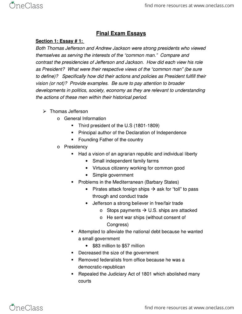 u s history final exam essay outlines oneclass us history essay