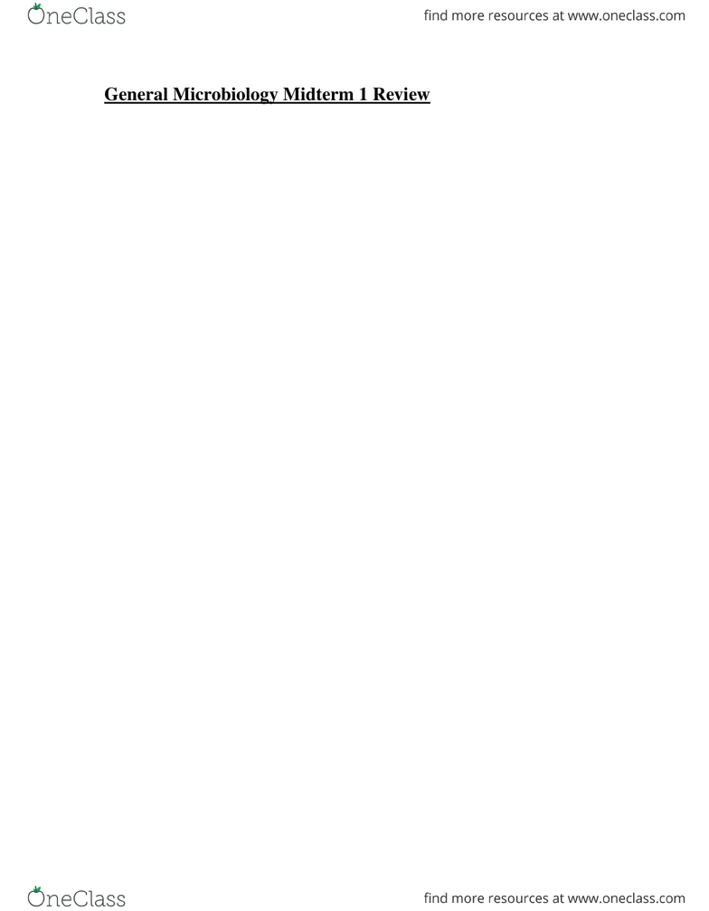 BIO 3124 Study Guide - Midterm Guide: Microbiology, Autotroph, Galactose