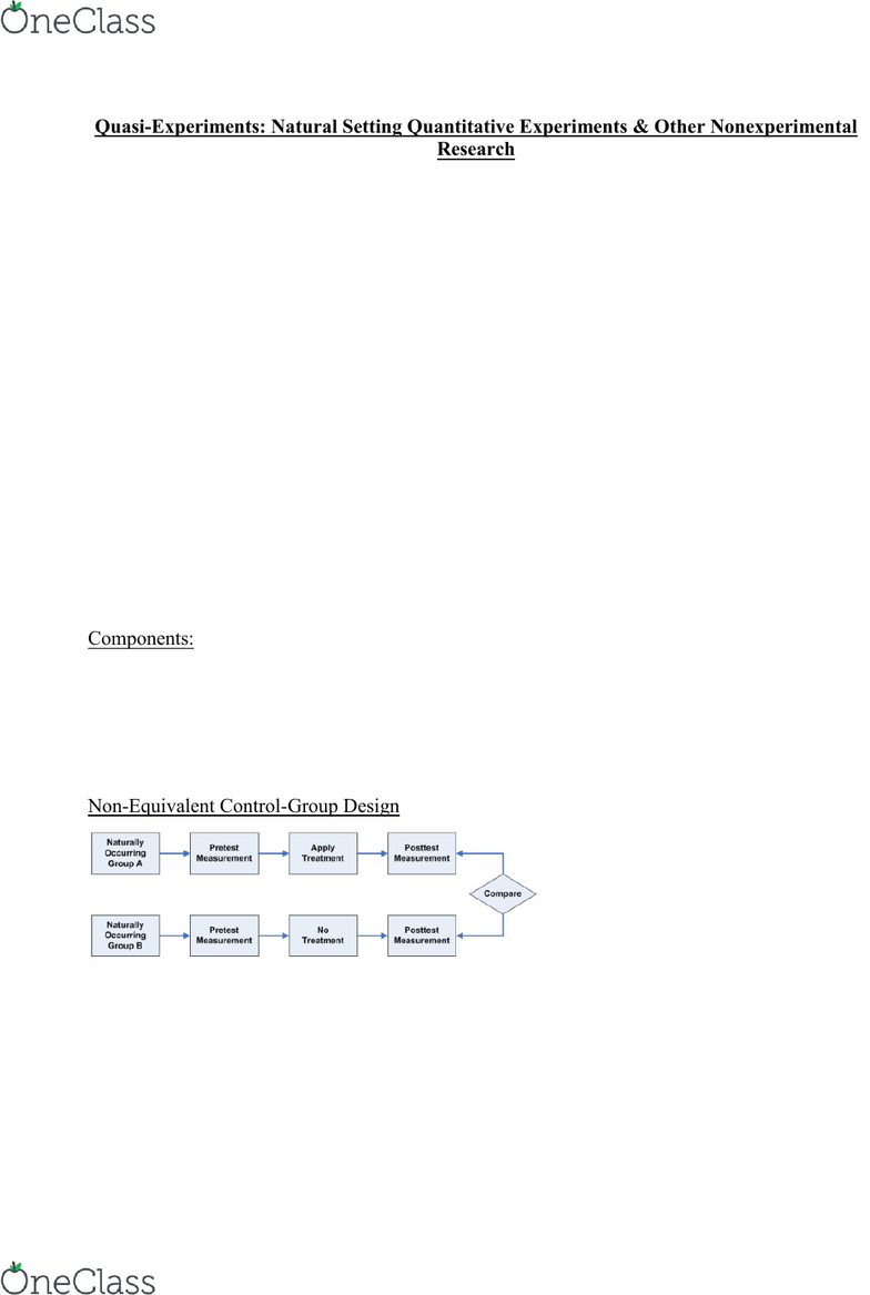 Non Equivalent Control Group Design