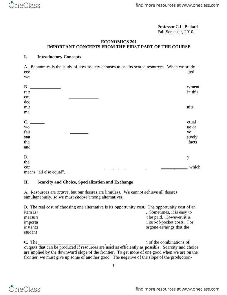 Ec 201 Study Guide Fall 2012 Quiz Price Ceiling Price