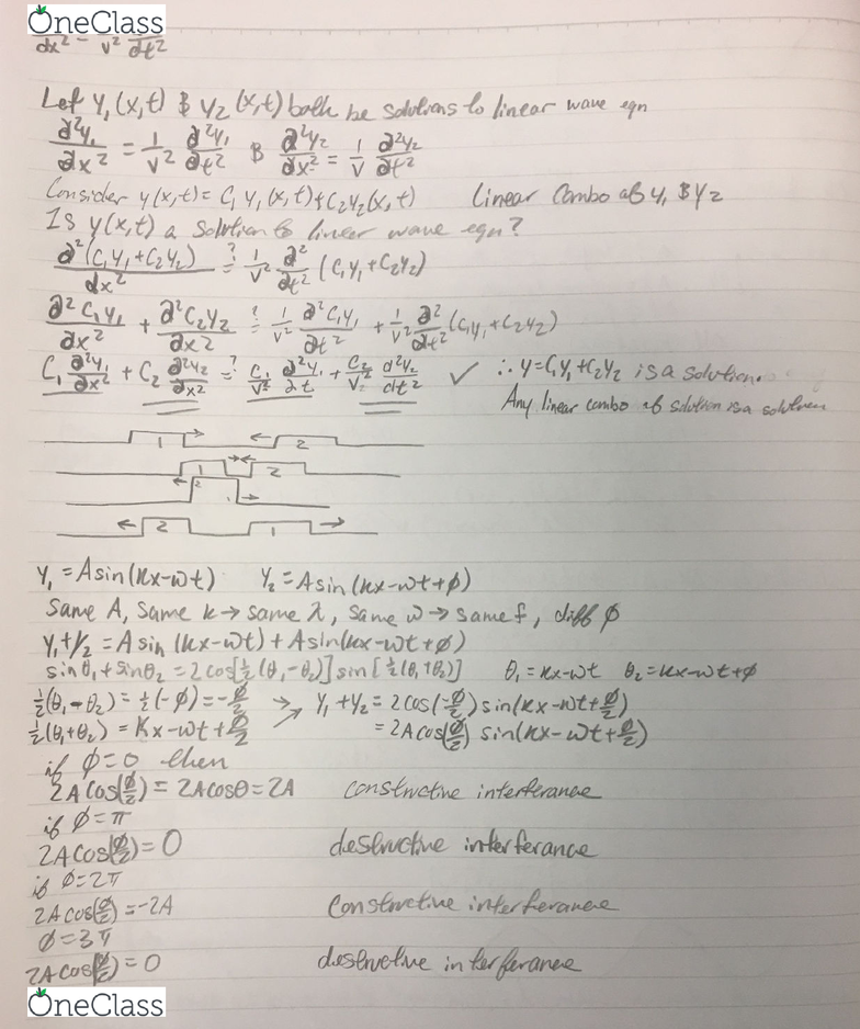 Search Class Notes Pricing Log Insign Up Class Notes1 0 000 Us510 000 Ph Uy 33 Lecture 4 Waves Constructive And Destructive Interference 15 Views3 Pages Oc 23 Apr 19 School Nyu Department Physics Course Ph Uy 33