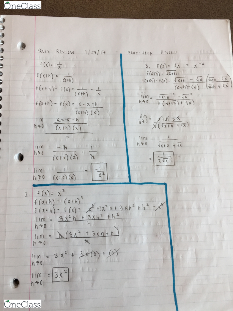 - 6: 121 MA Four Derivative CAS Process Step OneClass Lecture