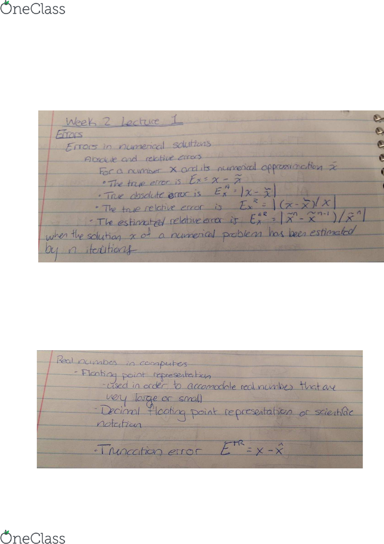 Geoe 359 Lecture Notes Spring 17 Lecture 4 Round Off Error Numerical Error Significant Figures