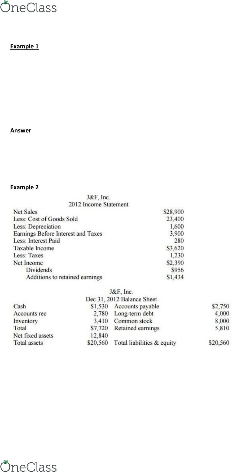 Fin 300 Study Guide Fall 2015 Final Dividend Payout Ratio