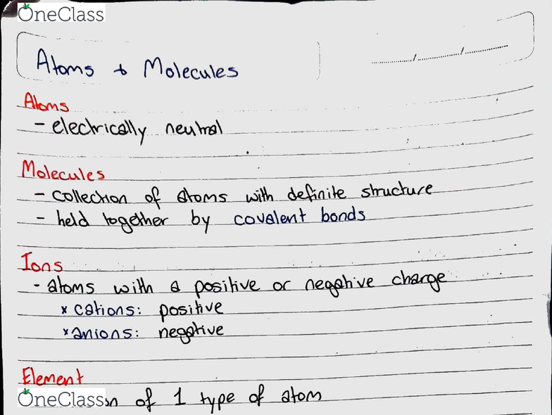 Ch 100103 Lecture 1 Basic Chemistry Introduction Oneclass - 