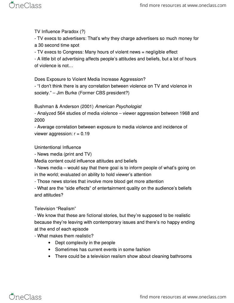CMS 332K Study Guide Spring 2010 Midterm American