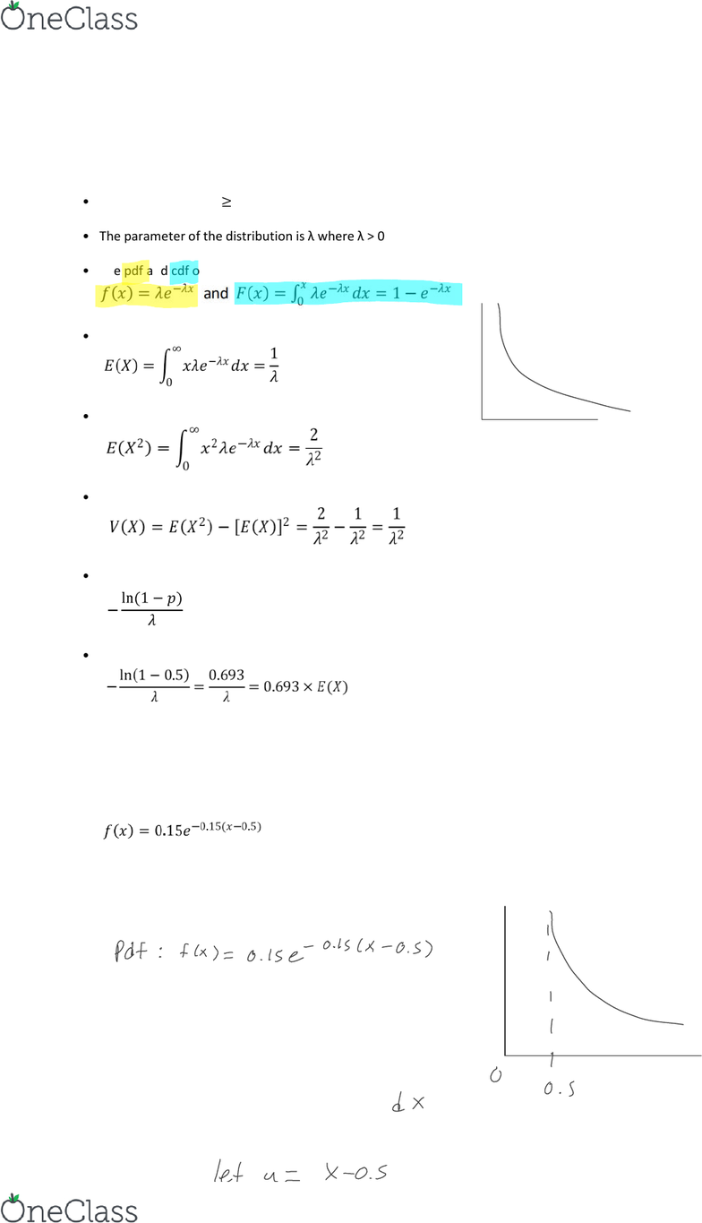 Statistical Sciences 2141a B Lecture Notes Fall 18 Lecture 17 Exponential Distribution Random Variable Memorylessness