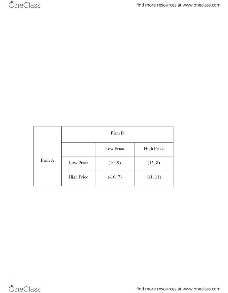 Econ 3411 Study Guide Winter 15 Final Bertrand Competition Dvd Photocopier