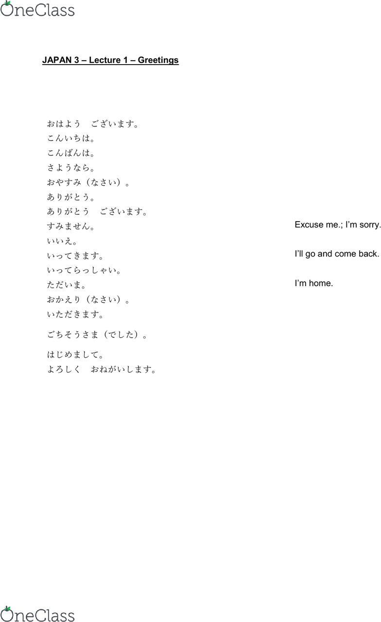 Lecture 1 Greetings Introductions Useful Expressions Numbers Time