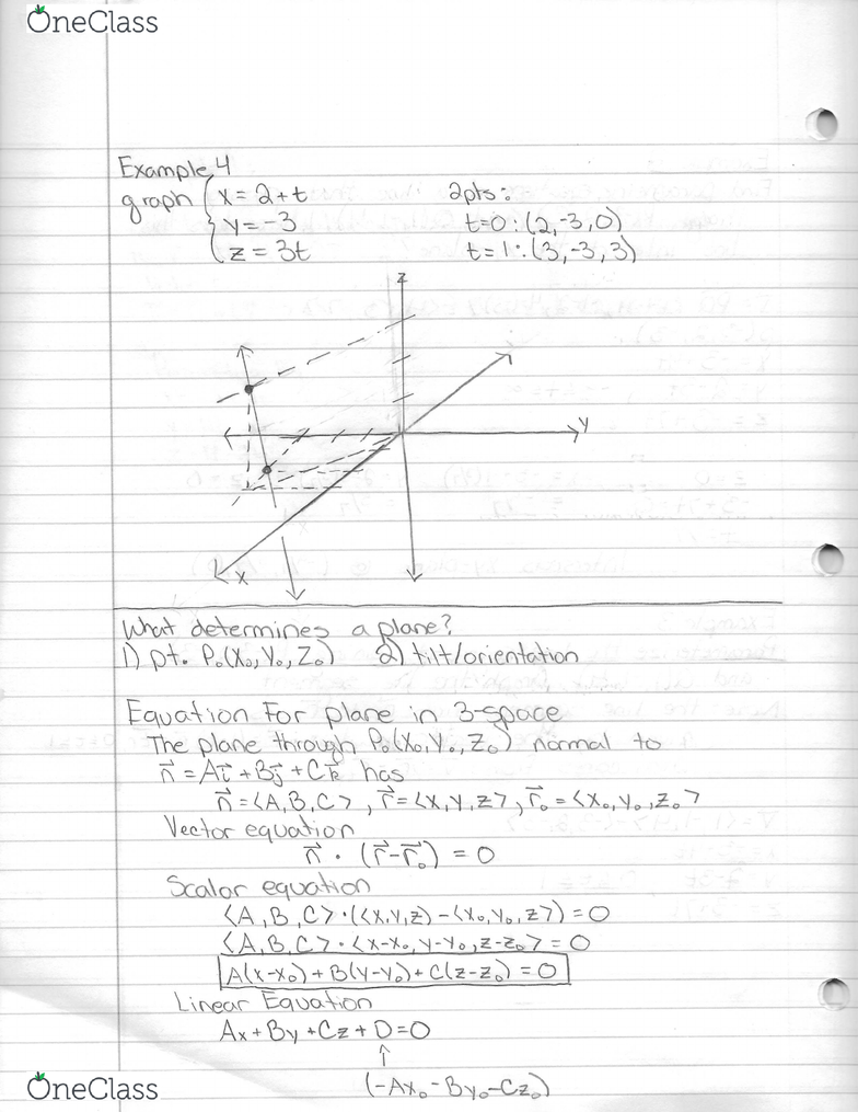 Search Class Notes Pricing Log Insign Up Class Notes1 0 000 Us510 000 Math 24 Lecture 7 12 5 Equations Of Lines And Planes 32 Views3 Pages Oc 14 Oct 16 School Virginia Tech Department Mathematics Course Math 24
